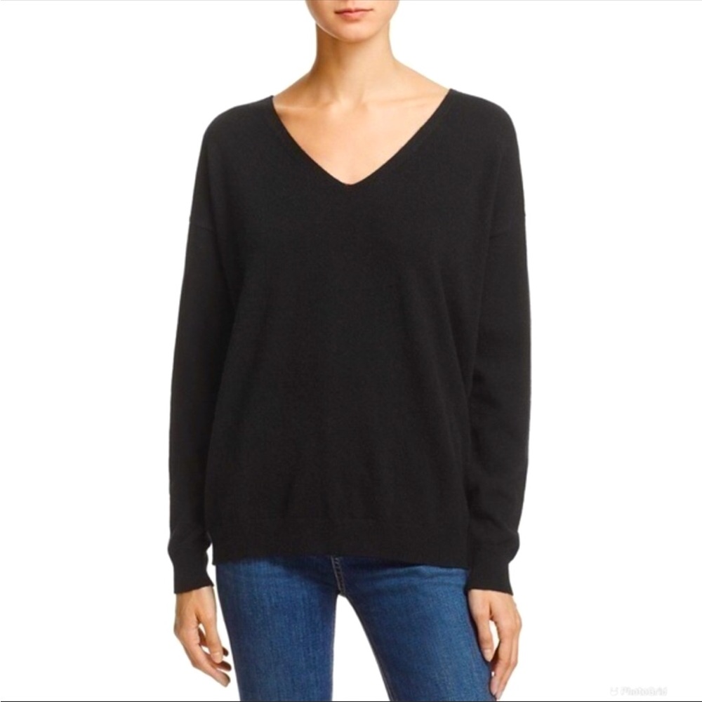 Aqua lace back cashmere sweater